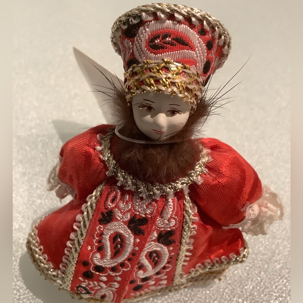 EUC Vintage Tsaritsyn winter Christmas ornament doll